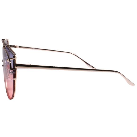 Designer Sophisticated Fancy Fashionable Womens Sunglasses Blue & Pink Lens - Picture 3 of 4